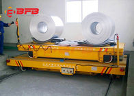 Railway electric flat bed trailer for steel foil coils handling with V-frame