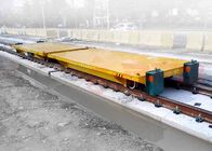 50t Stainless Plant Handling Auto Dumping Platform Trailer On Steel Rails