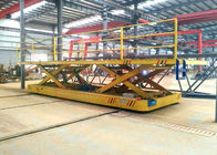 Cable drum hydraulic lifting device electric steel rail material transfer wagon