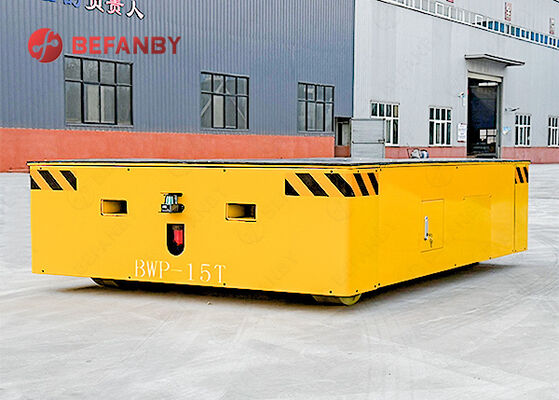 Capacité de charge de 15 tonnes, chariot de transfert sans voie avec roues en PU et télécommande pour utilisation industrielle