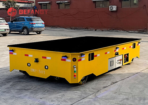 Chariot de transfert plat sans rail à cadre de structure en acier personnalisé 50T