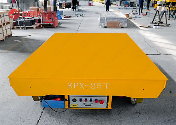 Chariot de transfert sur rail 25 tonnes à batterie avec roues en acier moulé pour la manutention de charges lourdes