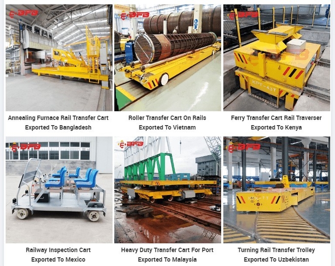 Le rail électrique d'industrie en acier de métallurgie a actionné manipuler le chariot de transfert de rail de remorque